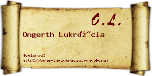 Ongerth Lukrécia névjegykártya